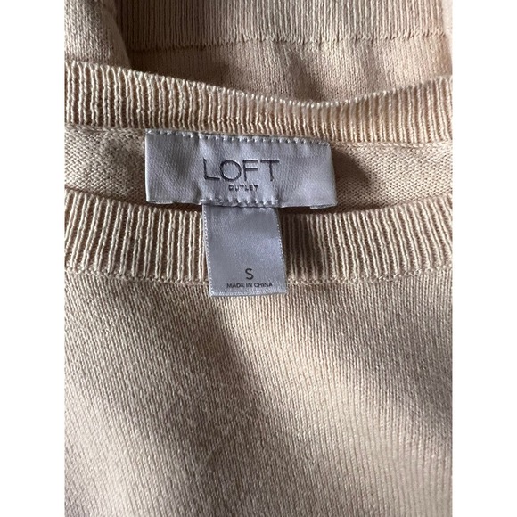 Ann Taylor Loft Sweater Womens Small Yellow Long Sleeve 100% Cotton Pullover - Picture 3 of 7